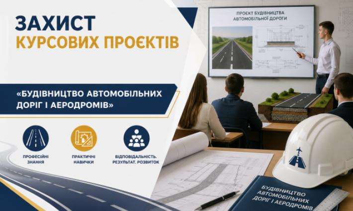 ЗАХИСТ КУРСОВИХ ПРОЄКТІВ З БУДІВНИЦТВА АВТОМОБІЛЬНИХ ДОРІГ І АЕРОДРОМІВ: ПІДСУМКИ НАВЧАЛЬНОГО ЕТАПУ